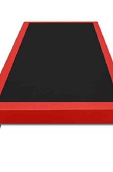 Box Spring Matrimonial Tapizado con Sintético Color Rojo