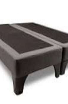 Box King, 2 X 2, doble base,Semi cuero Negro