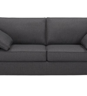 sofá tapizado en tele gris plomo dos puestos