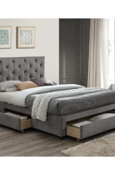 Cama Tapizada con Gavetas