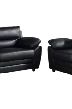 juego de sofa de 2 y 3 puestos negro